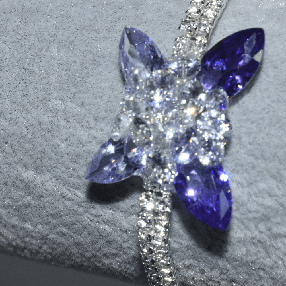 3333333 Bratara din argint cu cristale de zirconiu "Butterfly Effect" - Imagine 1